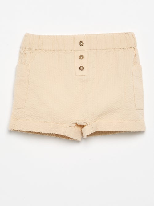 Short uni en seersucker - Kiabi