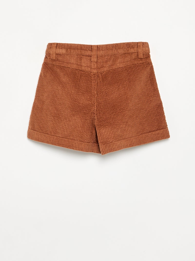 Short uni en velours côtelé Marron - Kiabi