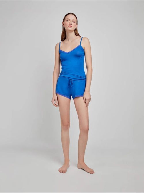 Short uni et ajustable en modal avec détails en dentelle - Kiabi