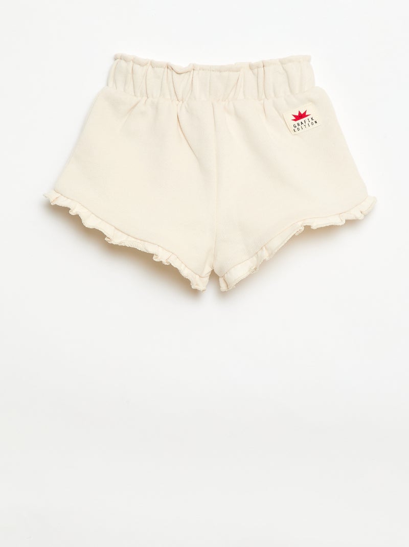 Short van bedrukte jersey Wit - Kiabi