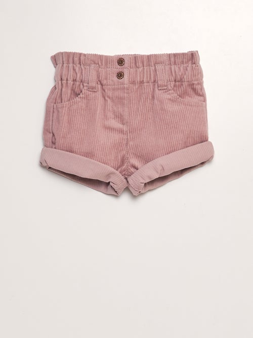 Short van corduroy met paperbagtaille - Kiabi