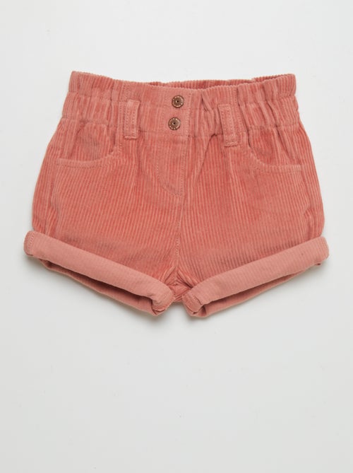 Short van corduroy met paperbagtaille - Kiabi