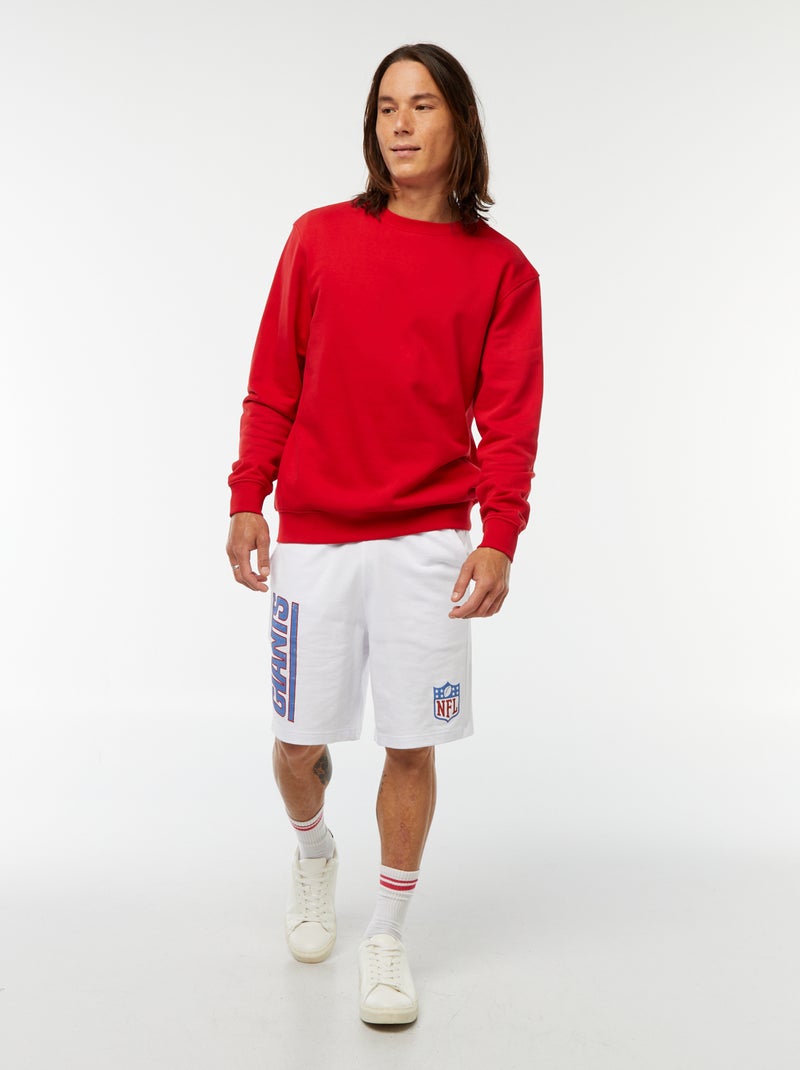Short van dunne fleece 'NFL' wit - Kiabi