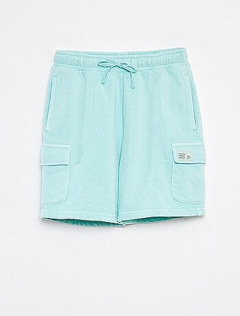 Short van dunne joggingstof met klepzakje
