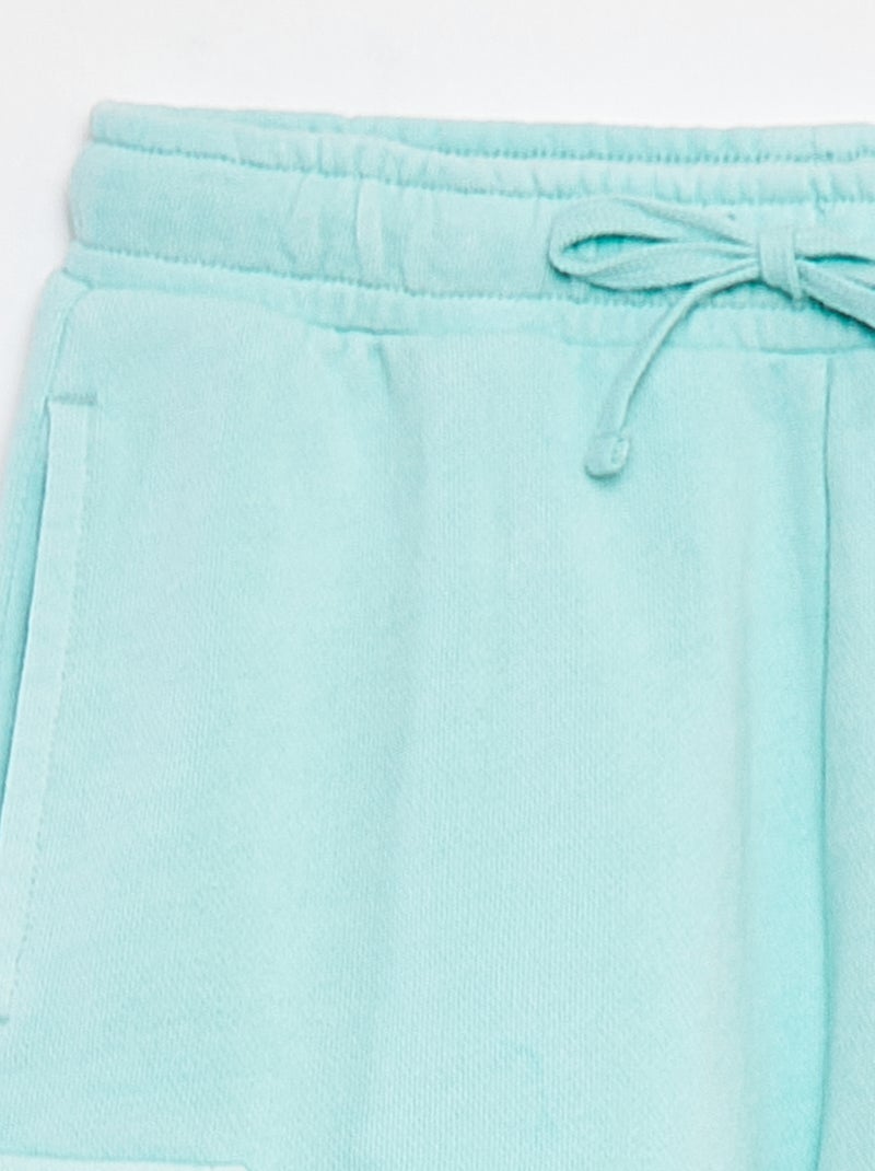 Short van dunne joggingstof met klepzakje BLAUW - Kiabi