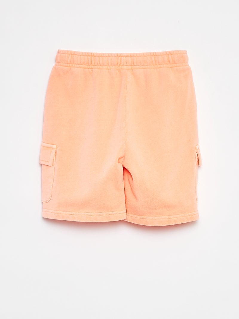 Short van dunne joggingstof met klepzakje ORANJE - Kiabi