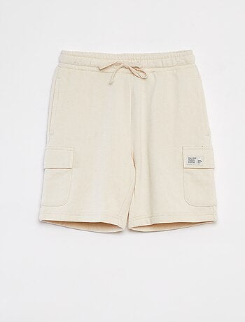 Short van dunne joggingstof met klepzakje