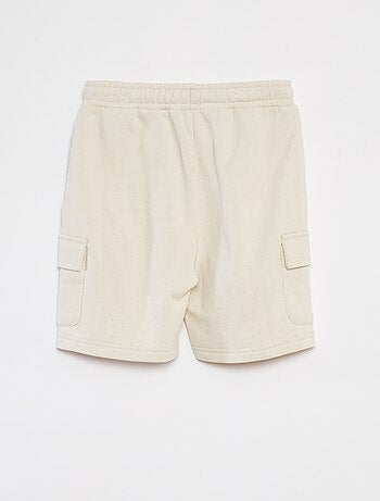 Short van dunne joggingstof met klepzakje