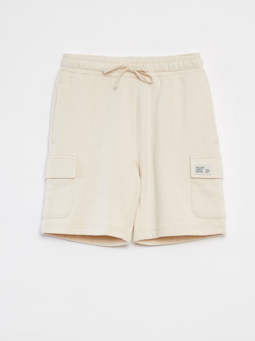 Short van dunne joggingstof met klepzakje - Kiabi