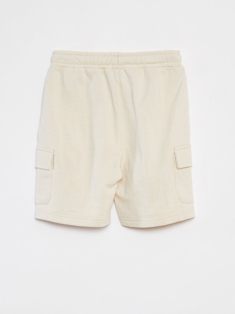 Short van dunne joggingstof met klepzakje WIT - Kiabi