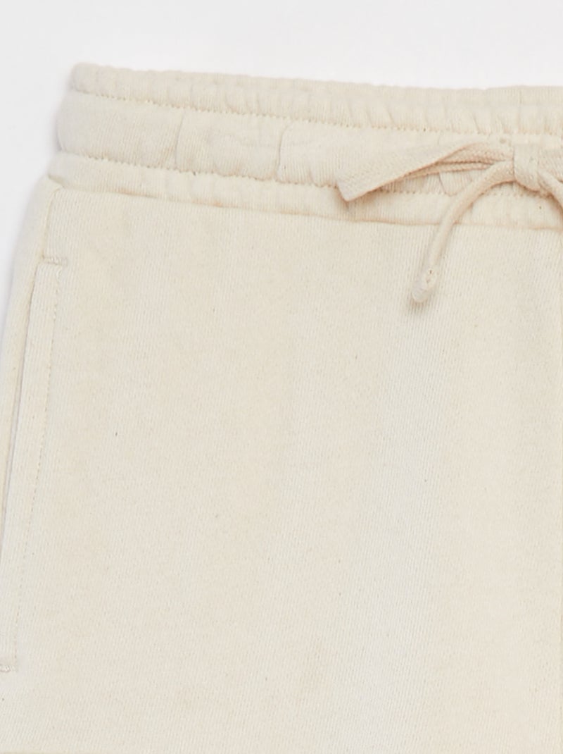 Short van dunne joggingstof met klepzakje WIT - Kiabi