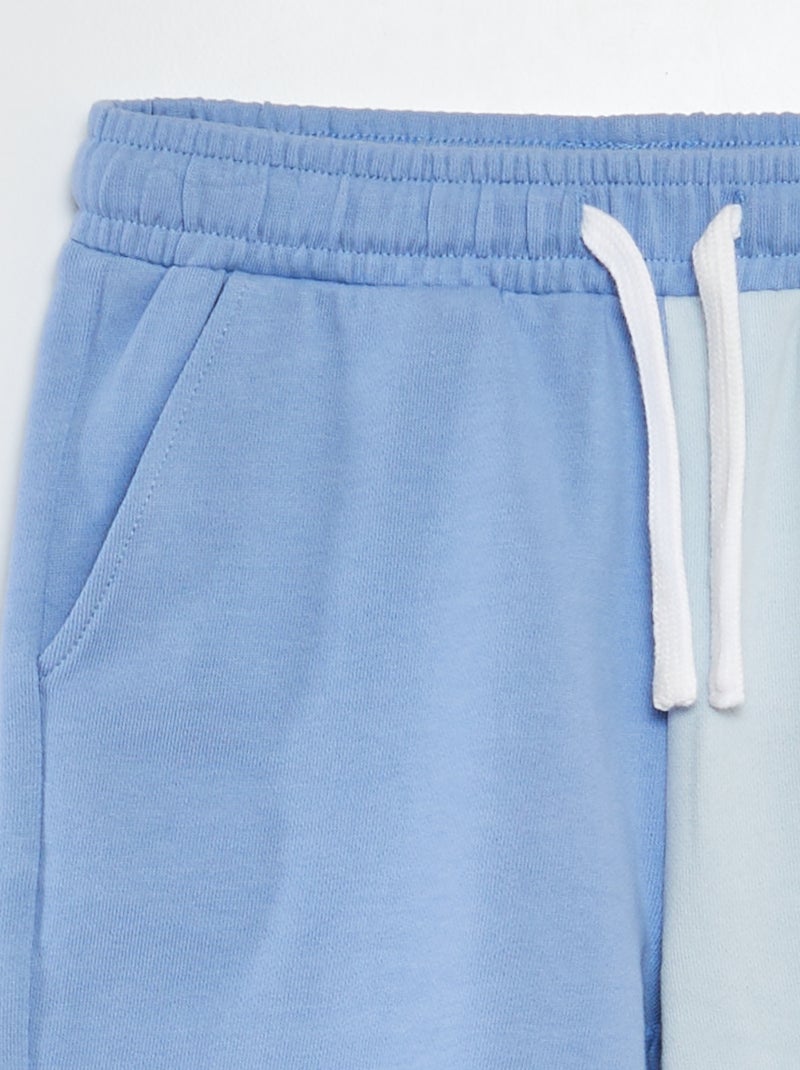 Short van dunne joggingstof met print - Grafik Edition BLAUW - Kiabi