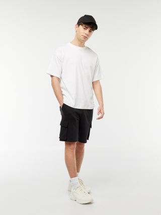 Short van dunne joggingstof met zakken