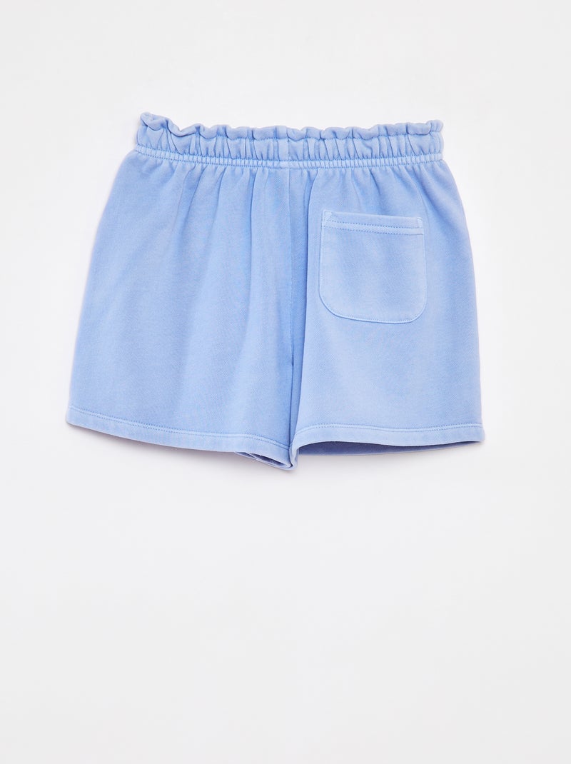 Short van effen joggingstof BLAUW - Kiabi