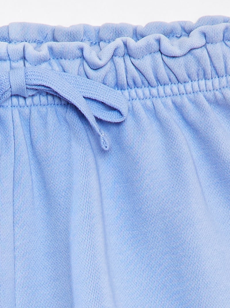 Short van effen joggingstof BLAUW - Kiabi