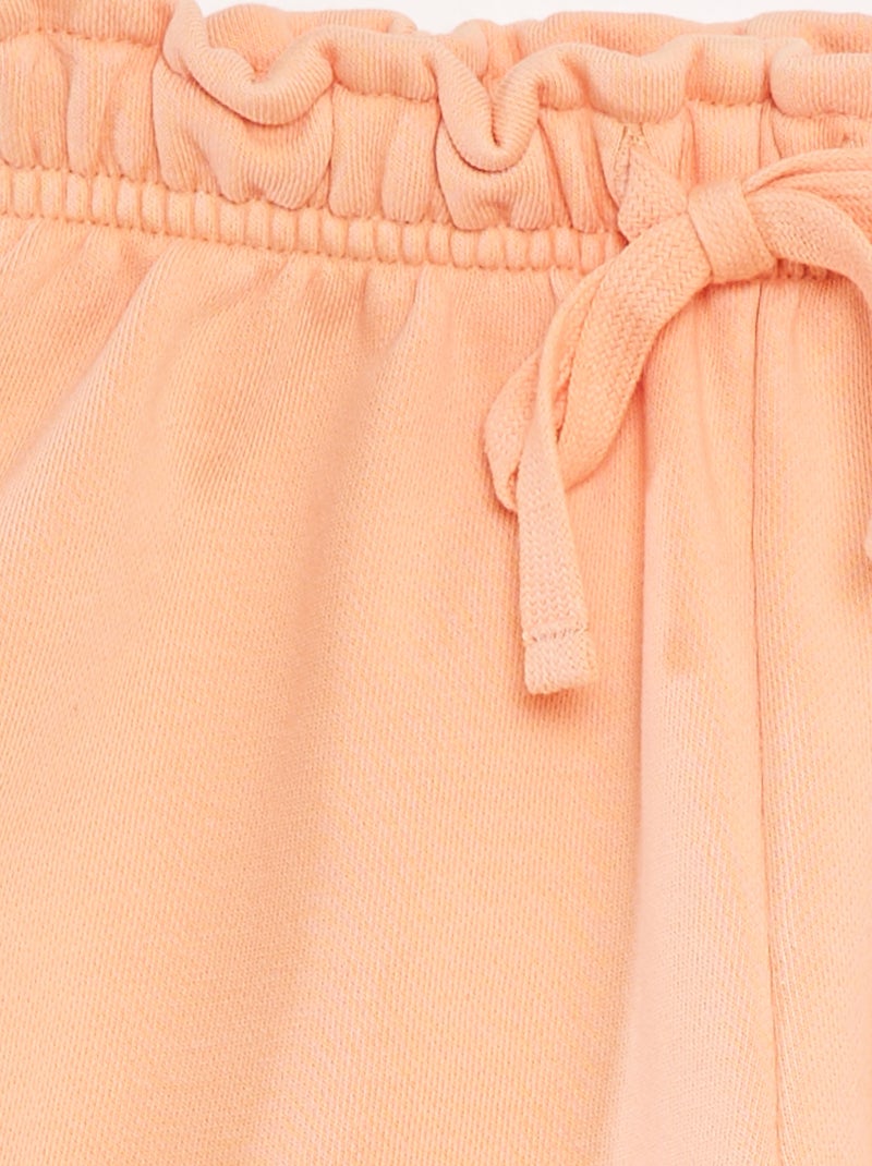 Short van effen joggingstof ORANJE - Kiabi