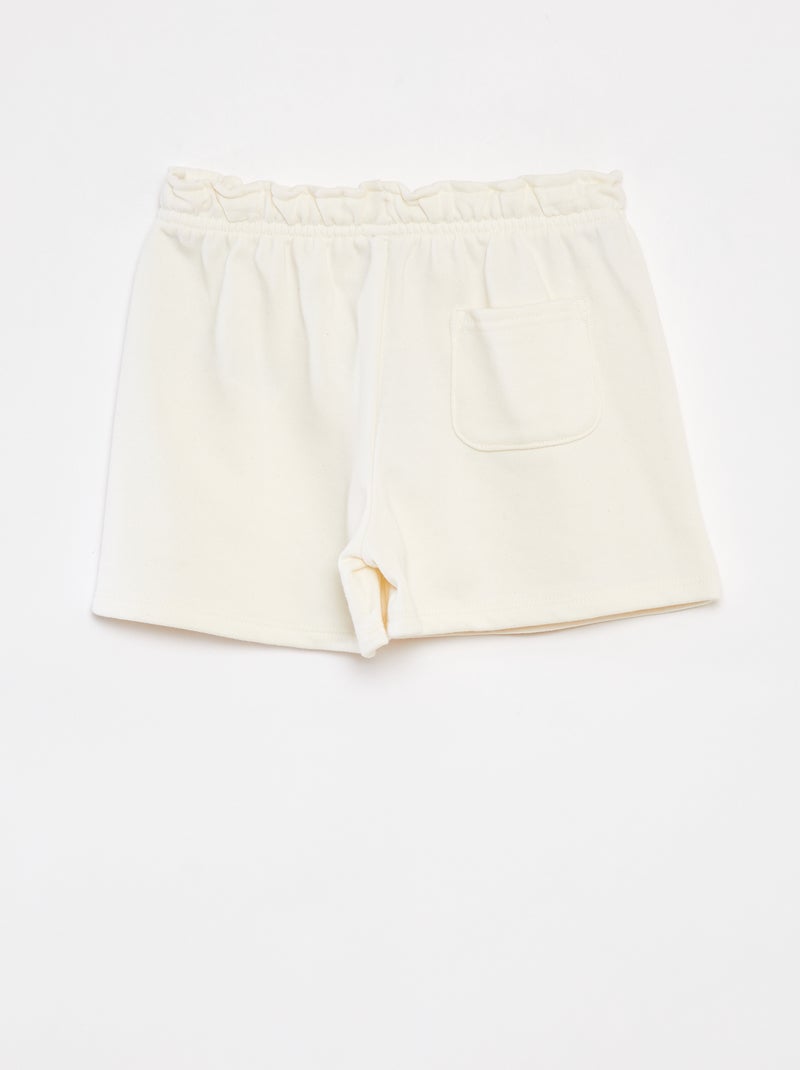 Short van effen joggingstof WIT - Kiabi