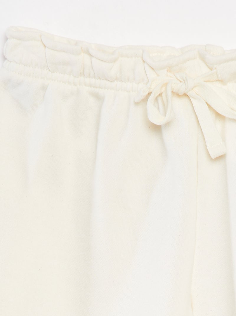 Short van effen joggingstof WIT - Kiabi