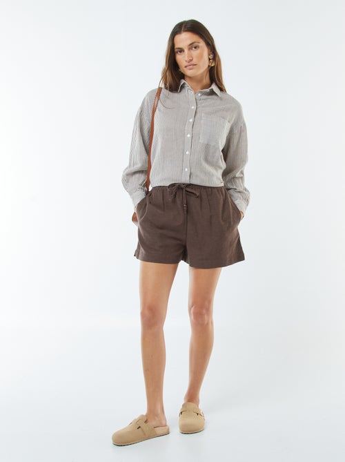 Short van gemengd linnen - Kiabi