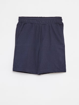 Short van getextureerde stof met 2 zakken