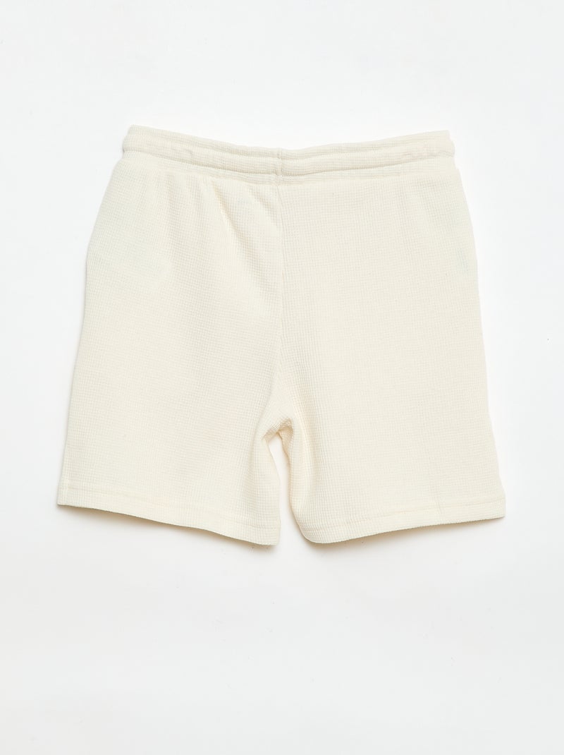 Short van gewafelde stof Biege - Kiabi