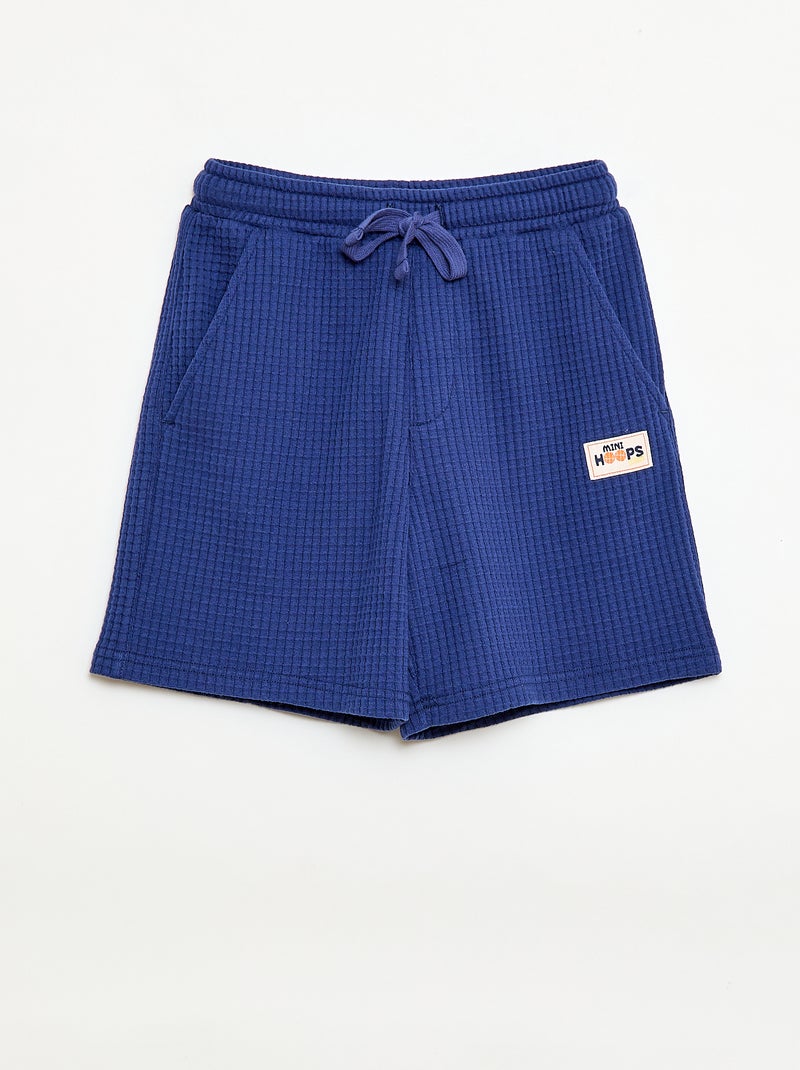 Short van gewafelde stof Blauw - Kiabi