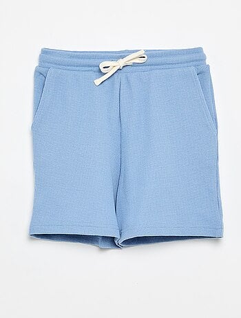 Short van gewafelde stof