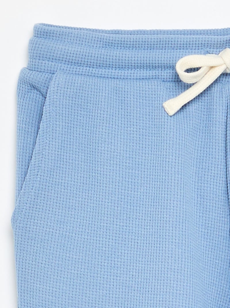 Short van gewafelde stof Blauw - Kiabi