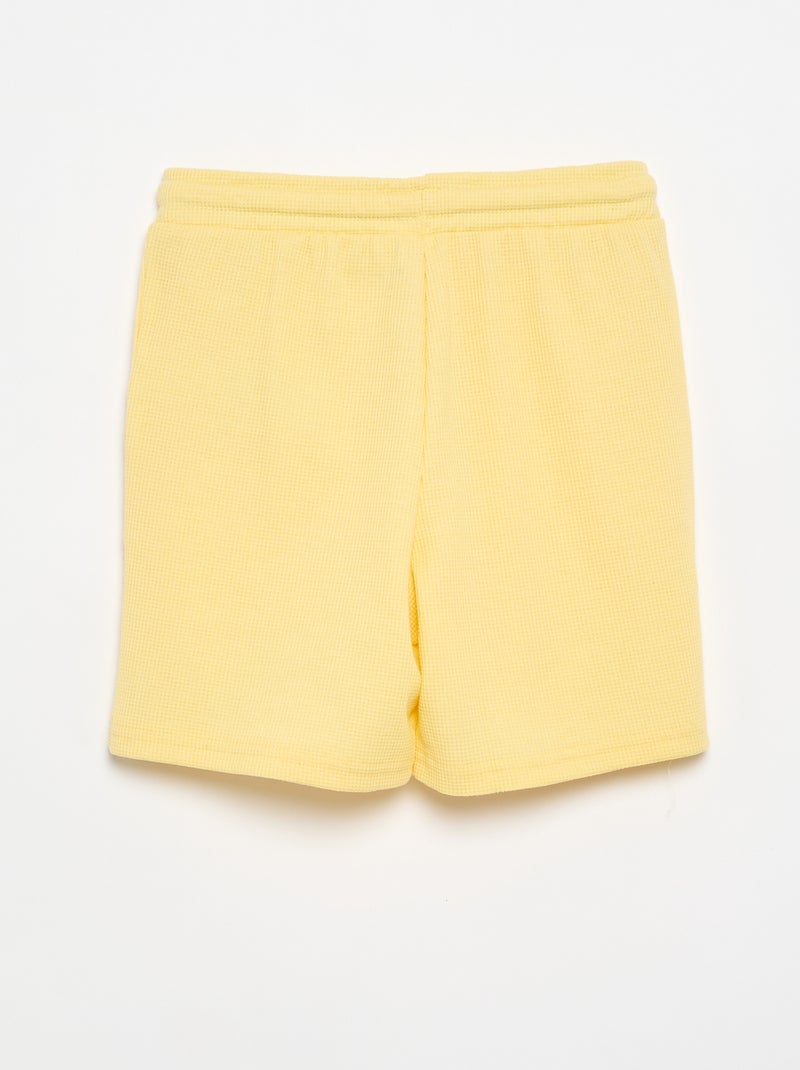 Short van gewafelde stof Geel - Kiabi