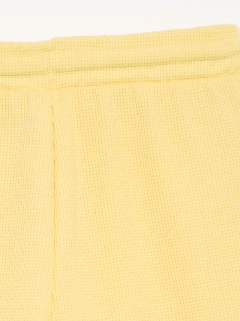 Short van gewafelde stof Geel - Kiabi