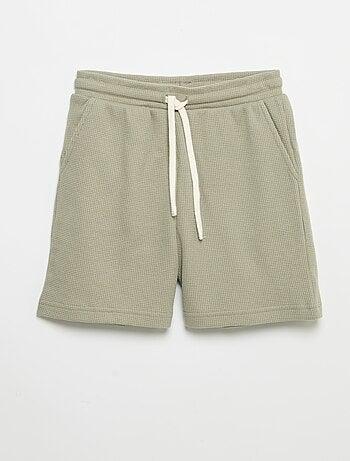Short van gewafelde stof