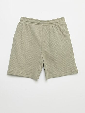 Short van gewafelde stof