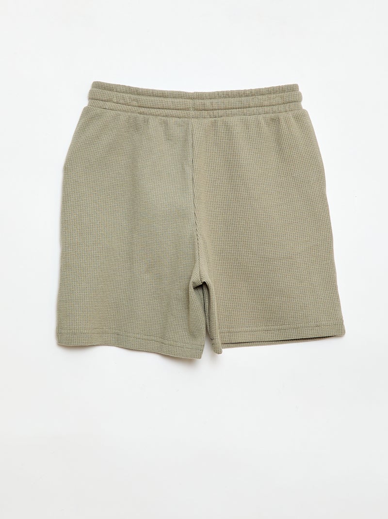 Short van gewafelde stof Groen - Kiabi