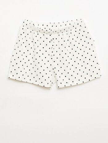 Short van gewafelde stof
