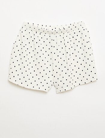 Short van gewafelde stof