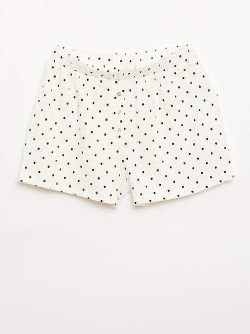 Short van gewafelde stof - Kiabi