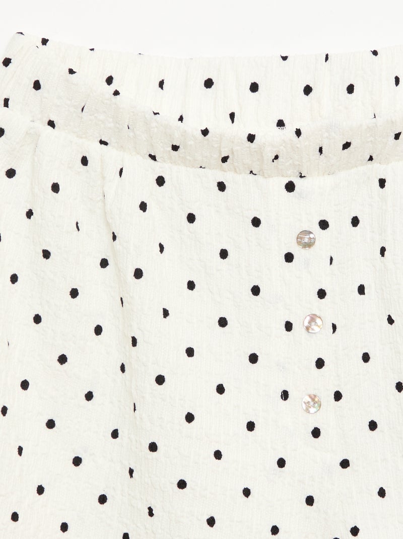 Short van gewafelde stof Wit - Kiabi