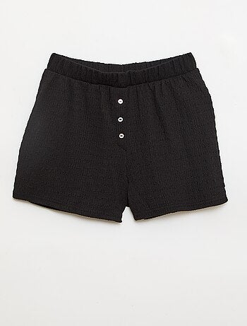 Short van gewafelde stof