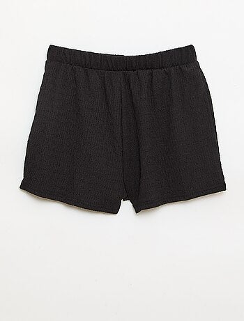 Short van gewafelde stof