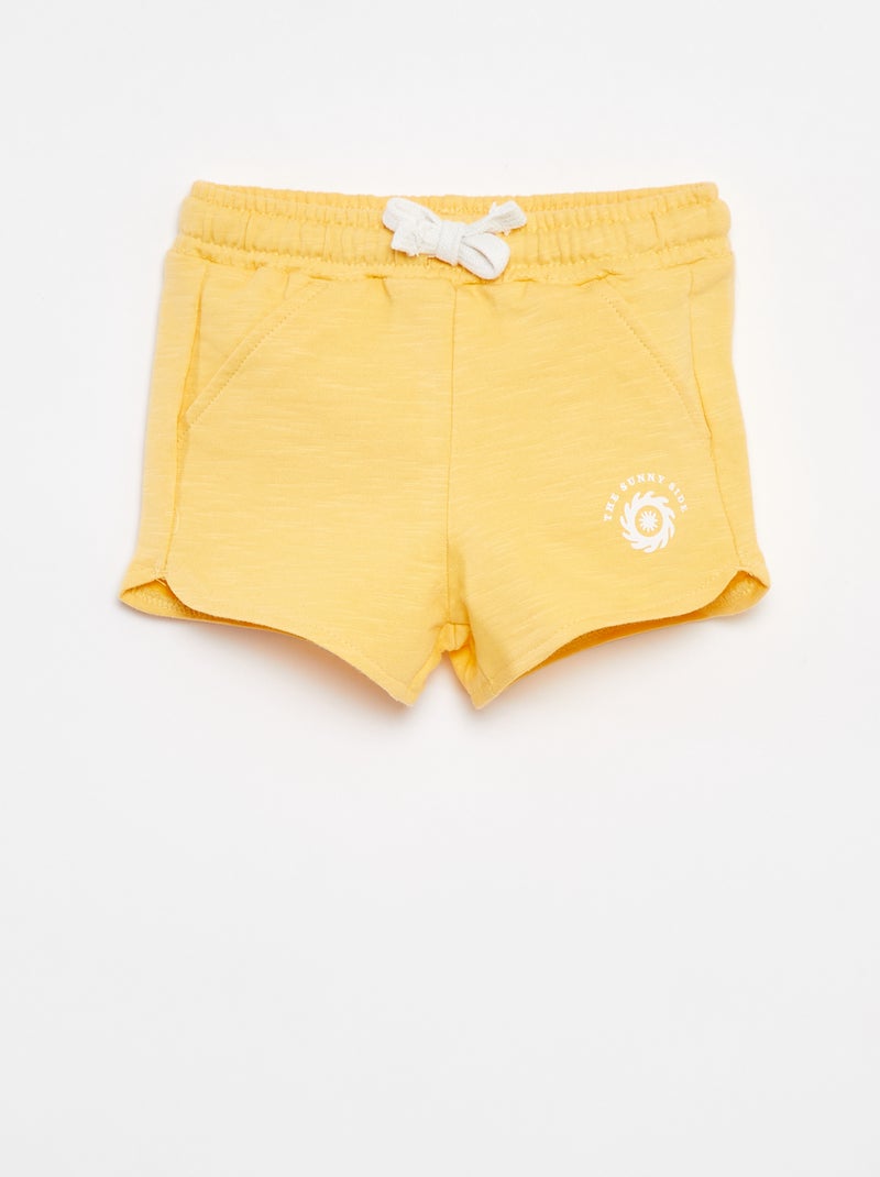 Short van joggingstof - Grafik Edition Geel - Kiabi