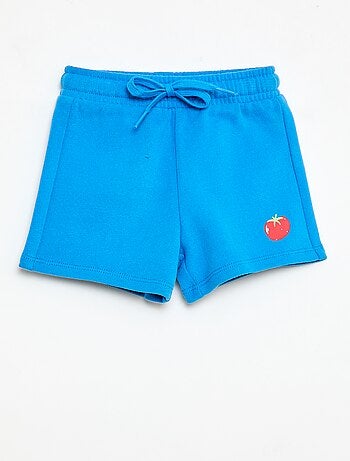 Short van joggingstof met motief