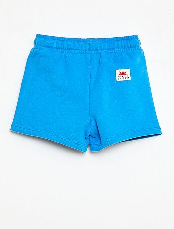 Short van joggingstof met motief