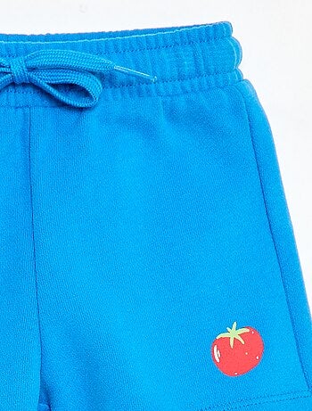 Short van joggingstof met motief
