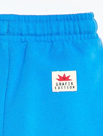 Short van joggingstof met motief