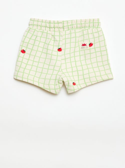 Short van joggingstof met motief - Kiabi