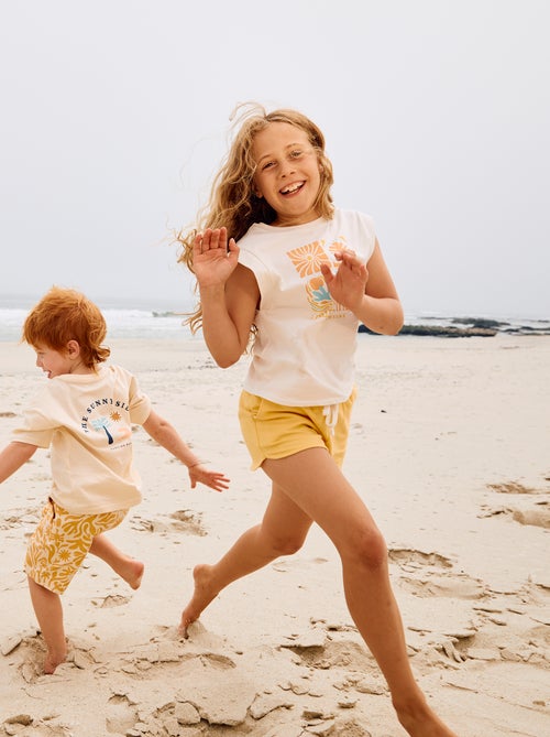 Short van joggingstof met print - Kiabi