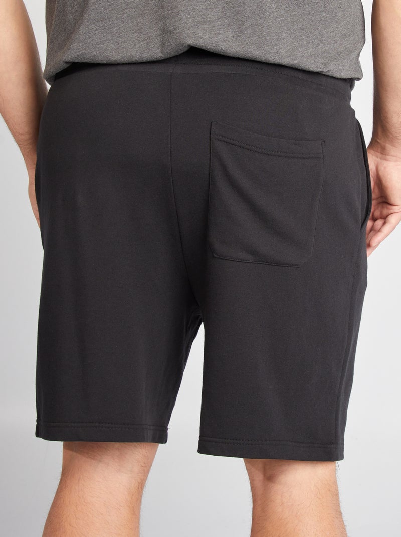 Short van joggingstof zwart - Kiabi