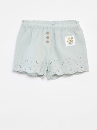Short van katoenen voile met broderie anglaise 'Disney'