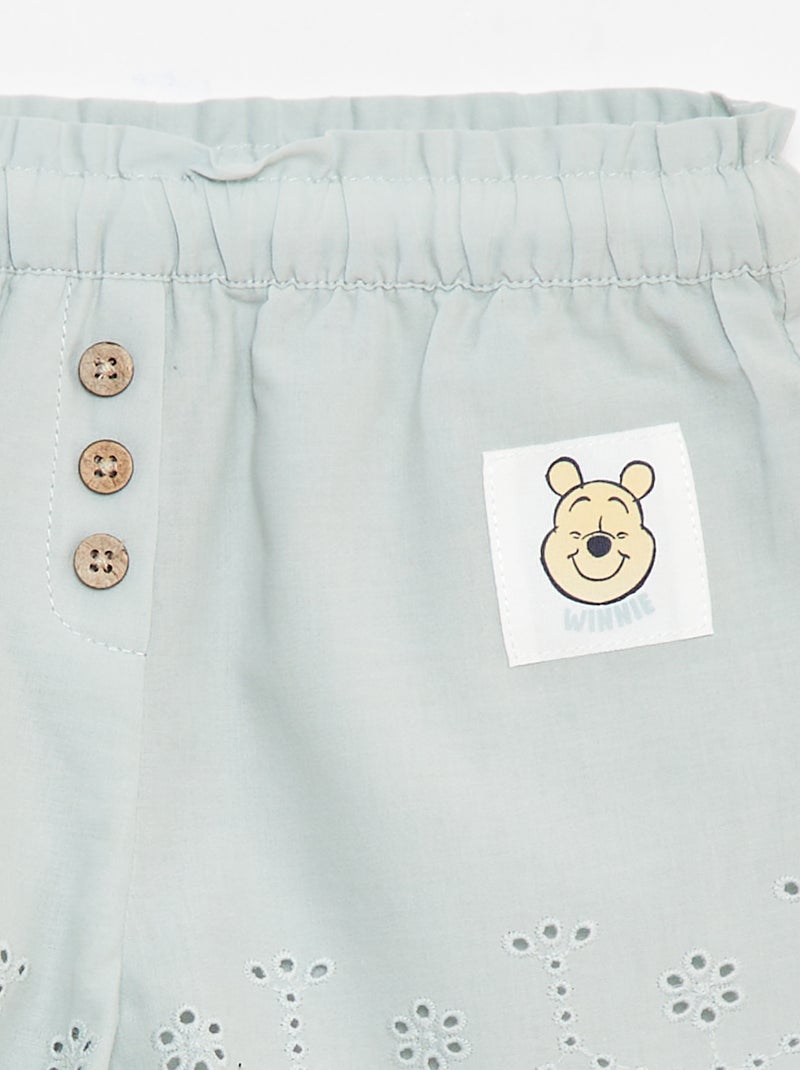 Short van katoenen voile met broderie anglaise 'Disney' GROEN - Kiabi