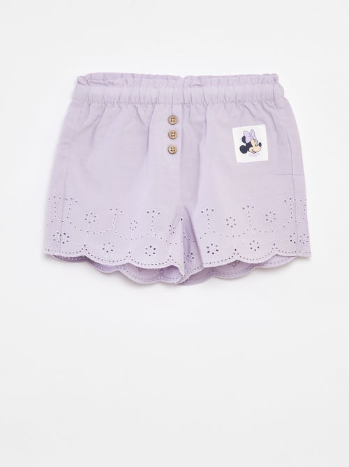 Short van katoenen voile met broderie anglaise 'Disney' - Kiabi